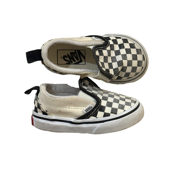 Vans Shoes Toddler Size 5 Black White Classic Slip-On Checkerboard Canvas Skater - Picture 1 of 7